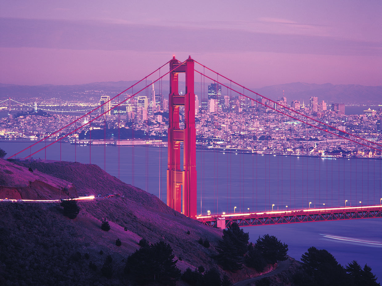 Anochecer rosa Golden Gate Lienzo