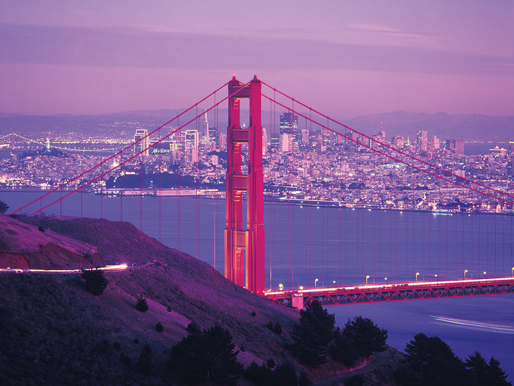 Anochecer rosa Golden Gate Lienzo