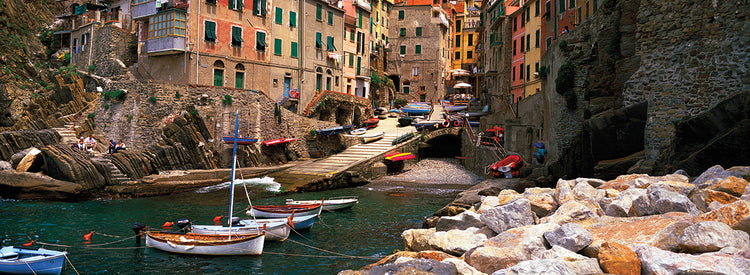 Barcos en el puerto de Riomaggiore Lienzo