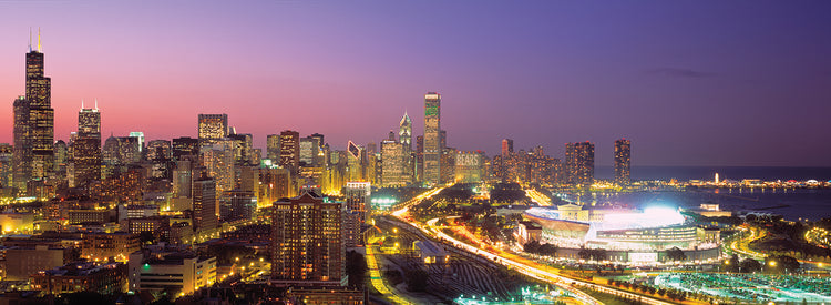Líneas de luz de Chicago Lienzo