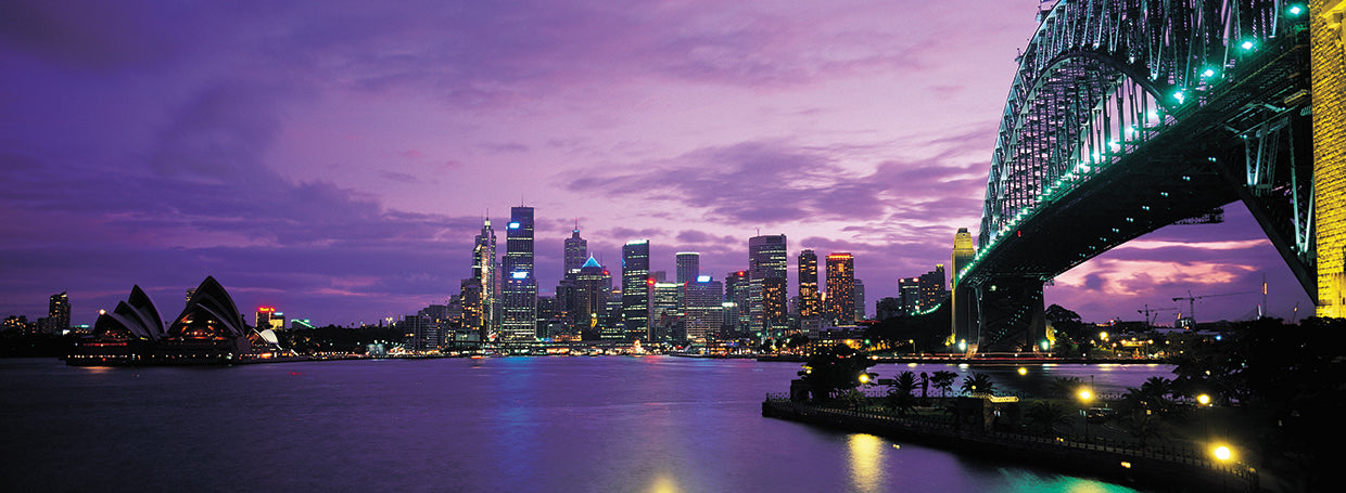Sydney Harbor And Bridge Night