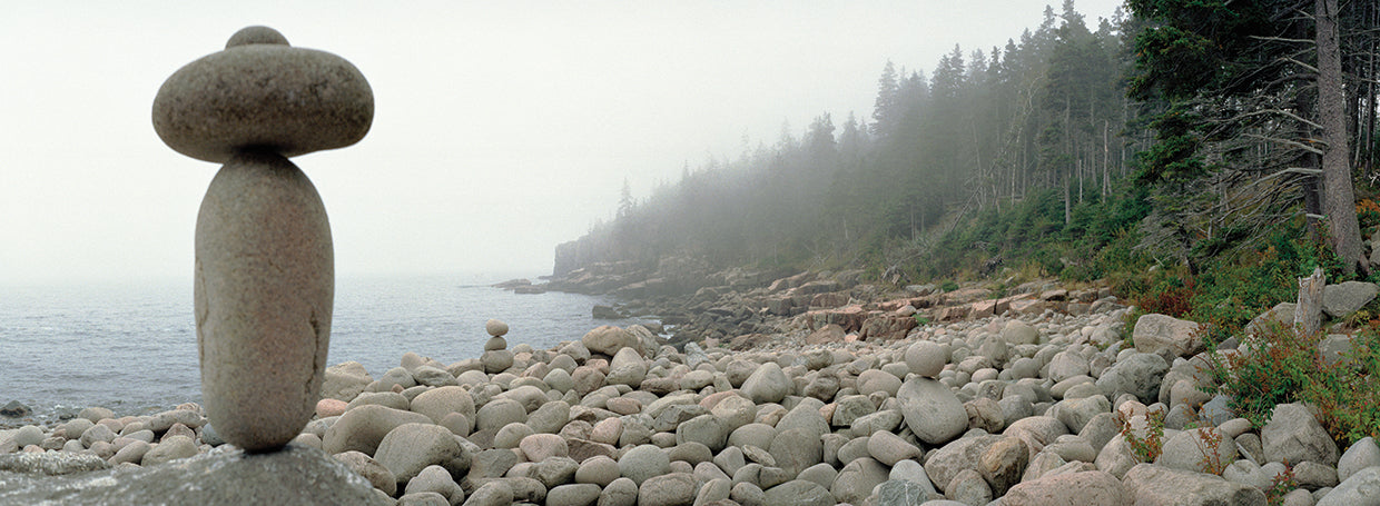 Playa rocosa en Maine Lienzo