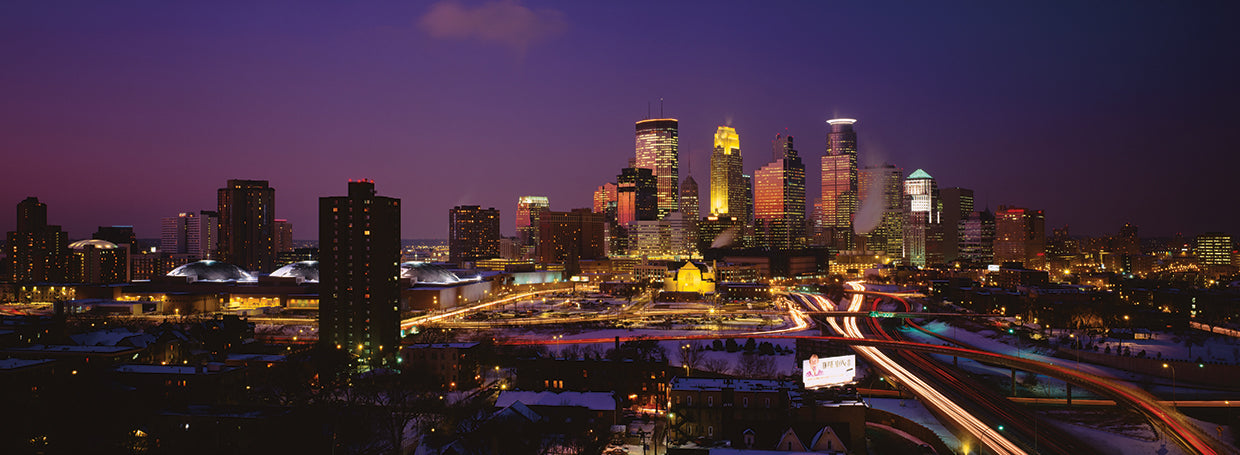 Rascacielos de Minneapolis al anochecer Lienzo