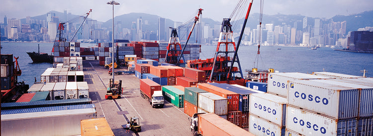 Contenedores de envío en Hong Kong Lienzo