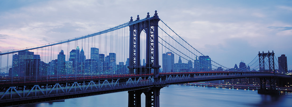 Rascacielos a través del puente de Manhattan Lienzo