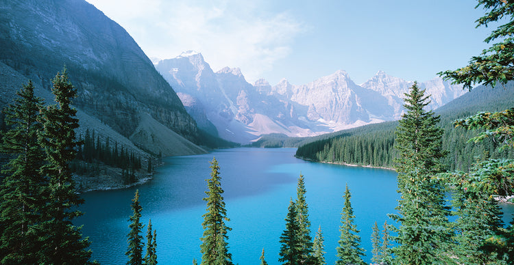 Aguas azules del lago Moraine Lienzo