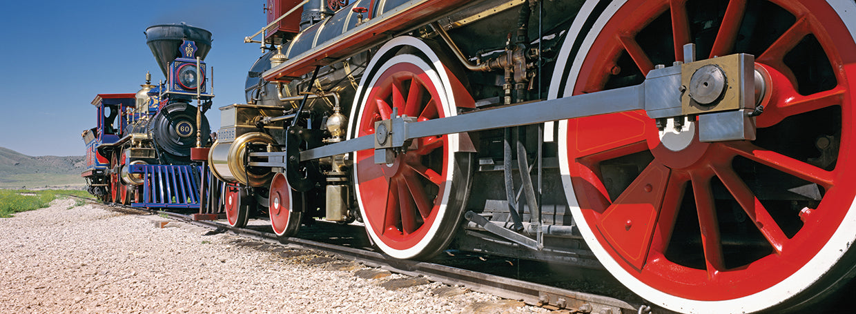 Ruedas de tren en la pista Lienzo