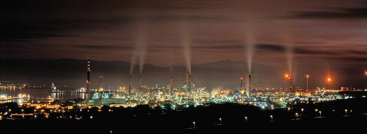 Oil Refinery at Night