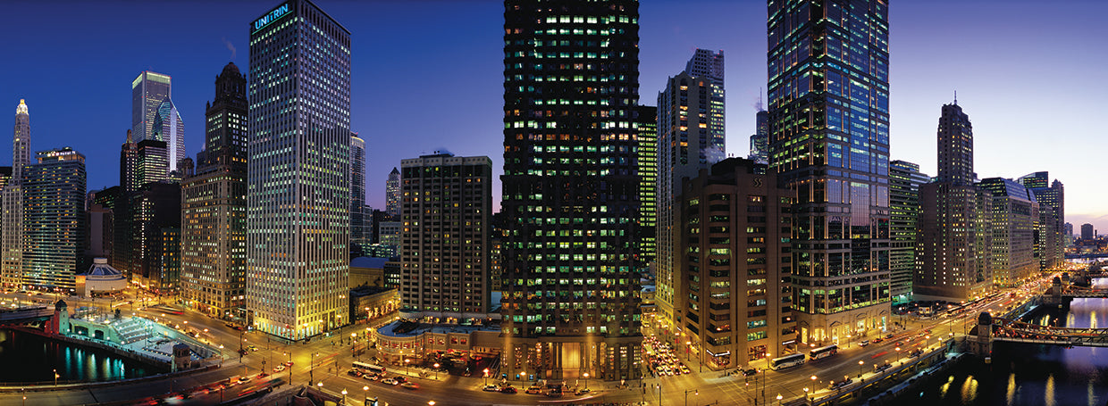 Anochecer dorado, chicago Lienzo