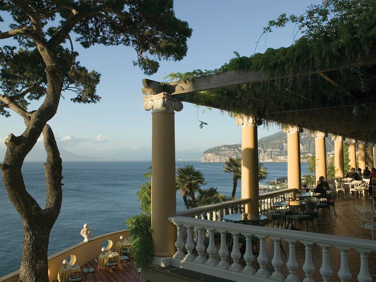 Restaurante junto al mar, Italia Lienzo