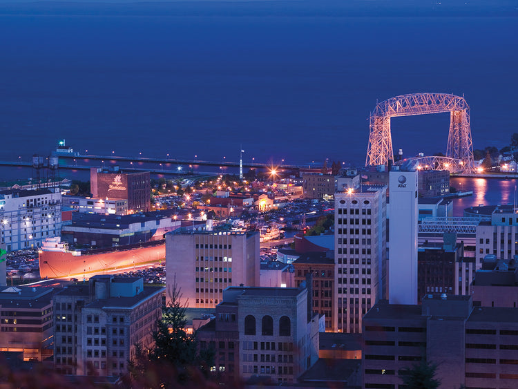 Luces de Duluth en la noche Lienzo