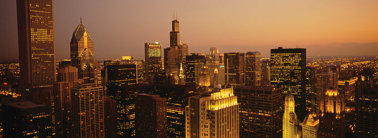 Skyscrapers in Chicago Dusk