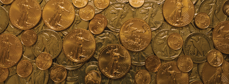 Monedas de oro y plata Lienzo