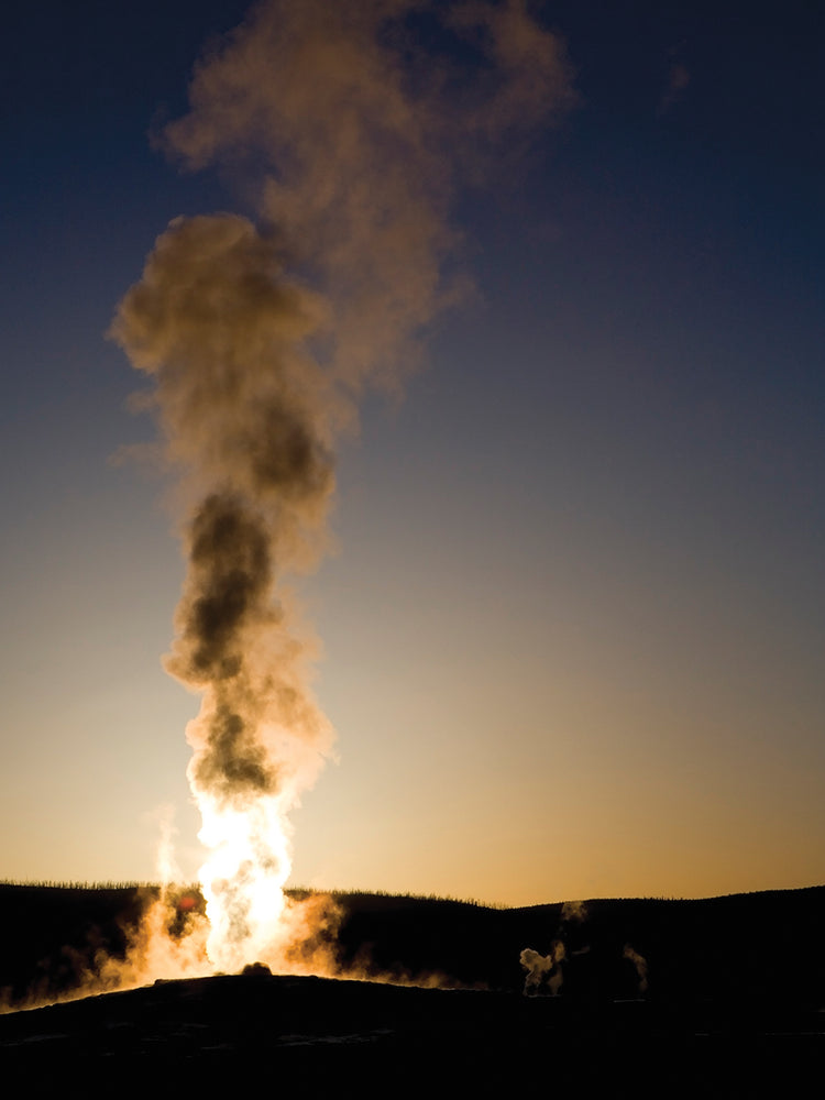 Old Faithful At Sunset