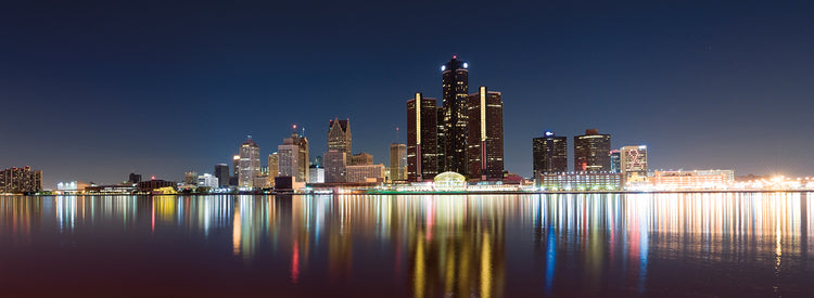 Detroit Buildings at Dusk