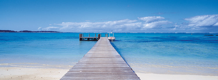 Embarcadero en la playa de Mauricio Lienzo