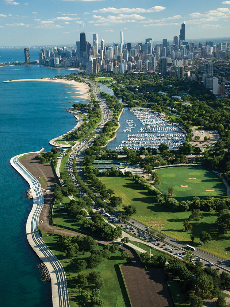 Verde a lo largo de la costa de Chicago Lienzo