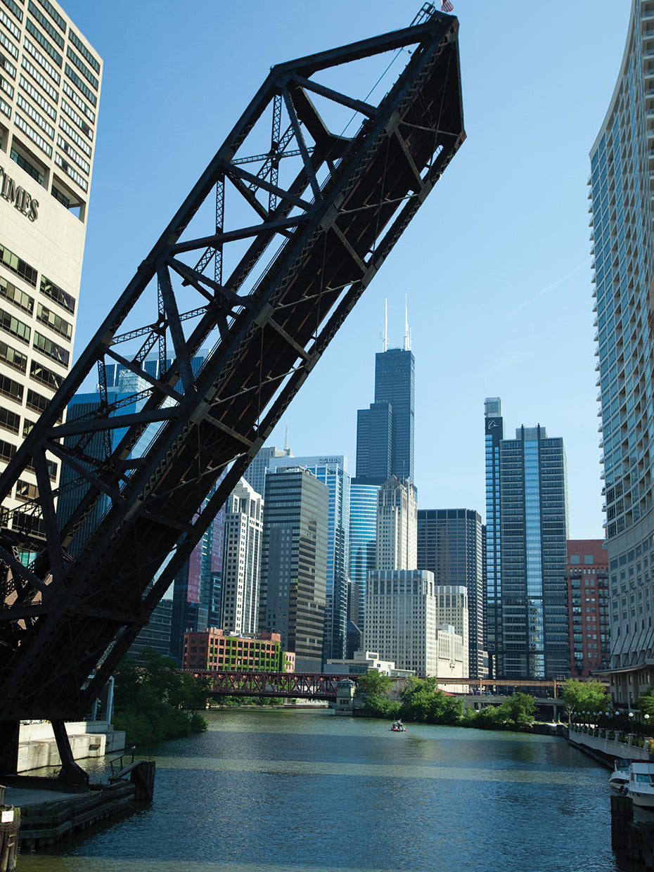 Puente levadizo abierto en Chicago Lienzo