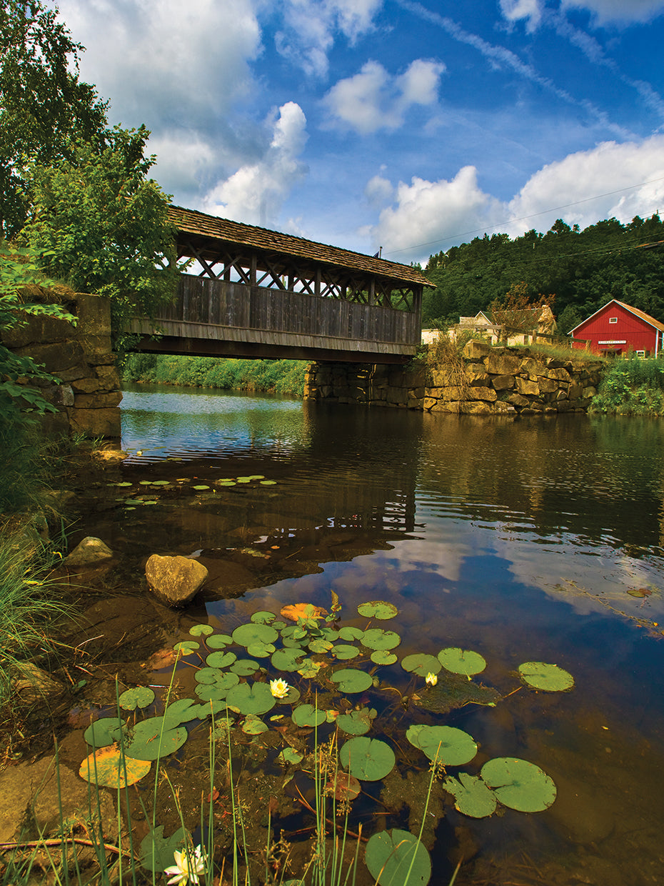 Puente cubierto en Vermont Lienzo