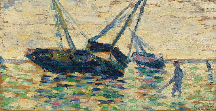 Trois Bateaux Et Un Marin (Étude Pour L’échouage À Grandcamp) (1885)