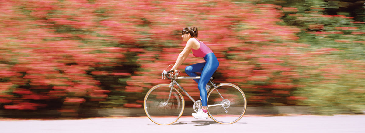 Bicycling by the Flowers