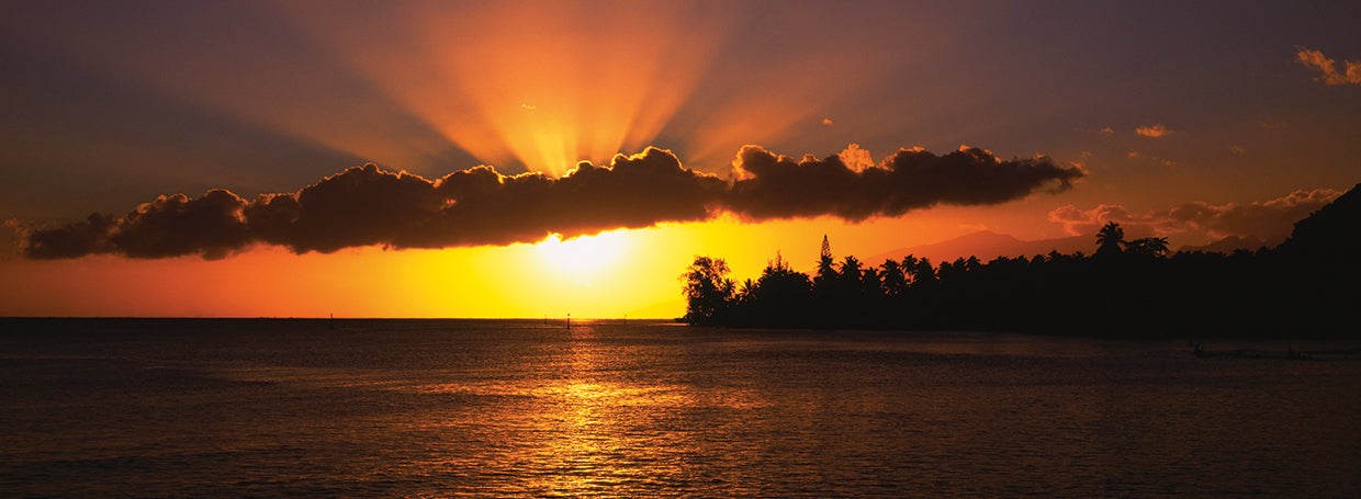 Sunset over Tahiti Ocean