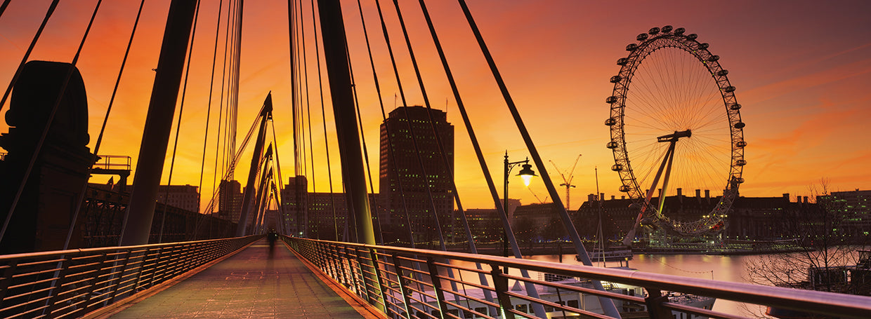 Puesta de sol sobre el puente del río Támesis Lienzo