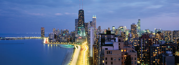 Noche eléctrica de Lake Shore Drive Lienzo