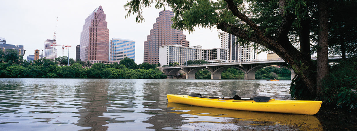 Yellow Kayak in Lady Bird Lake
