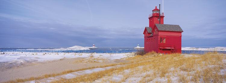 Faro por el lago Michigan Lienzo