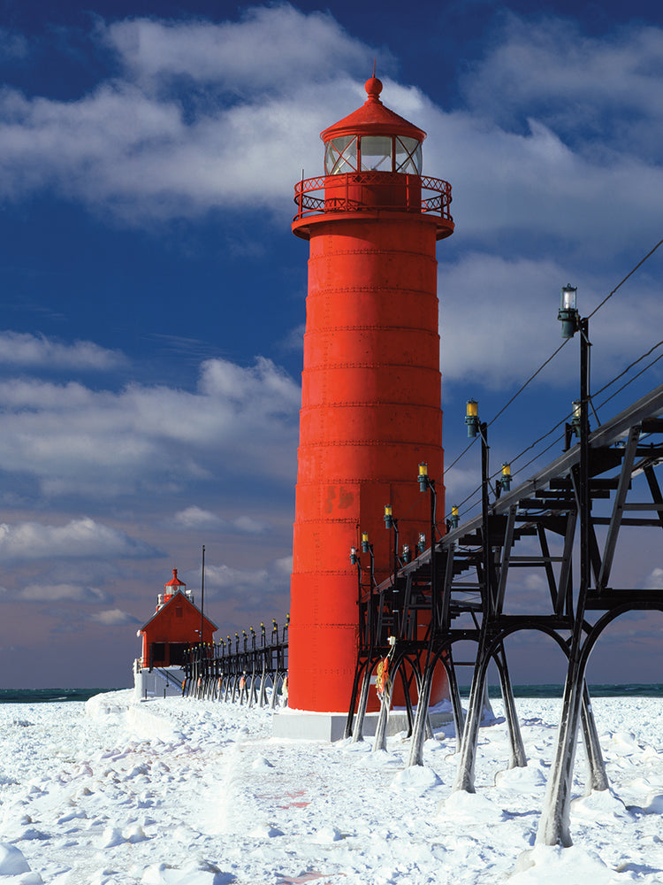 Faro Nevado en Michigan Lienzo