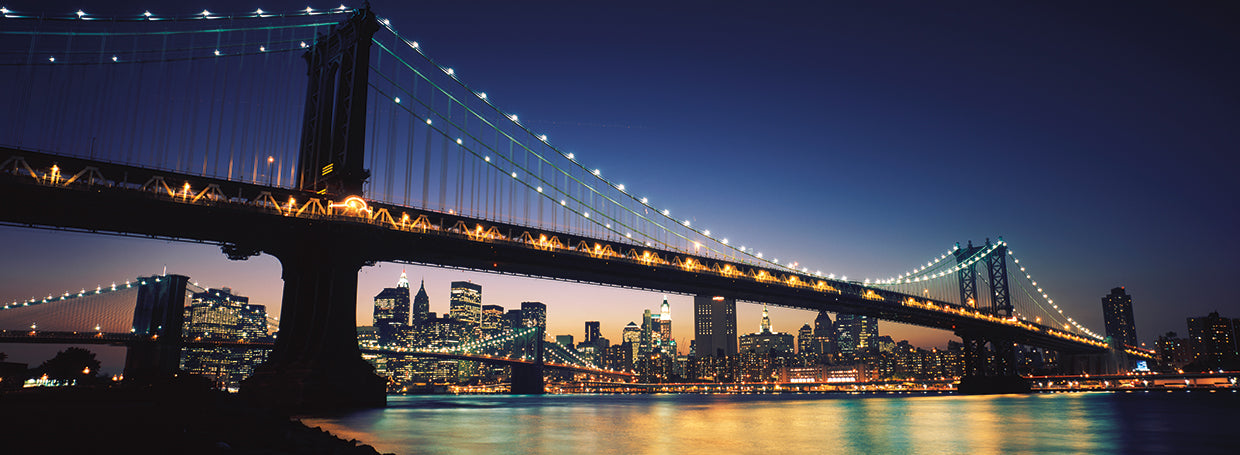 Twilight Lights on Manhattan Bridge