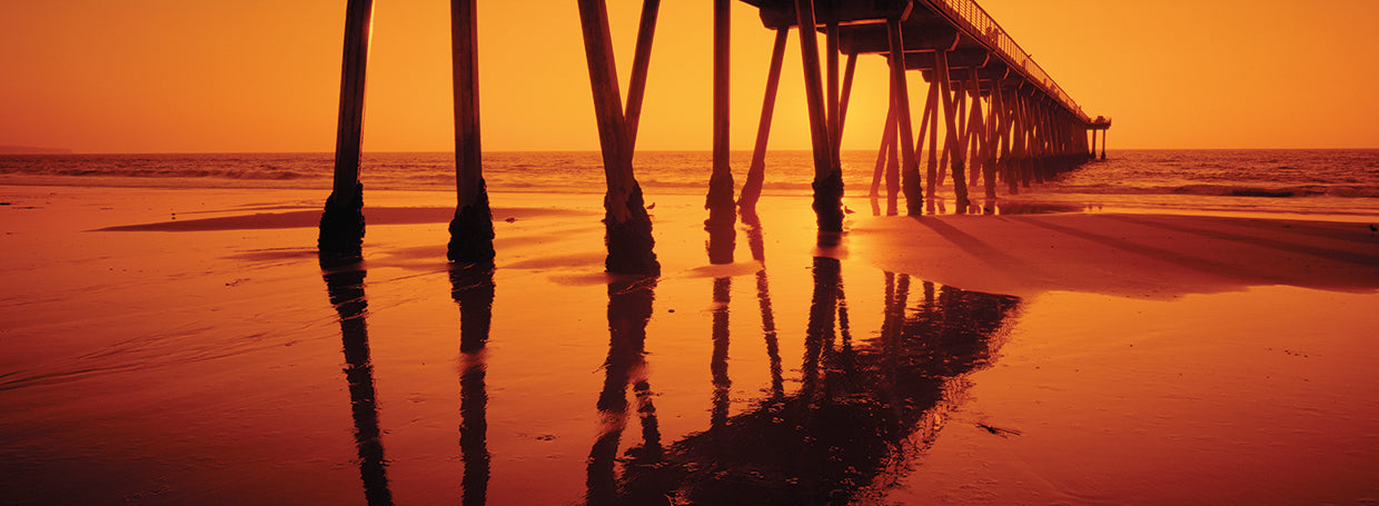 Silhouette of Hermosa Beach Pier,