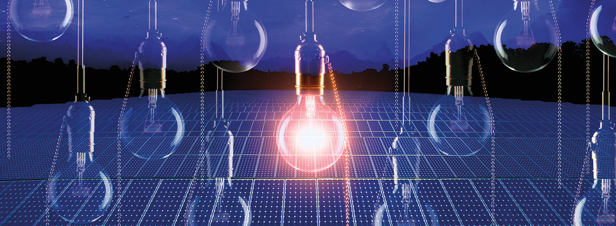 Light Bulb over Solar Panel