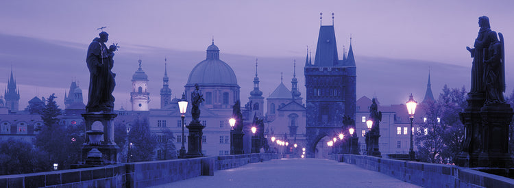 Puente de Praga en la oscuridad Lienzo