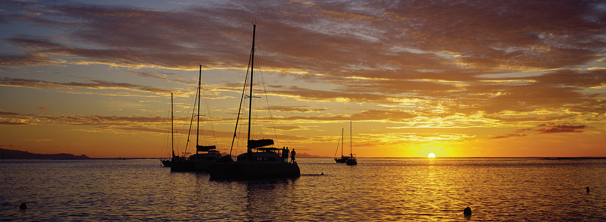 Sailboats at Sunset, Tahiti