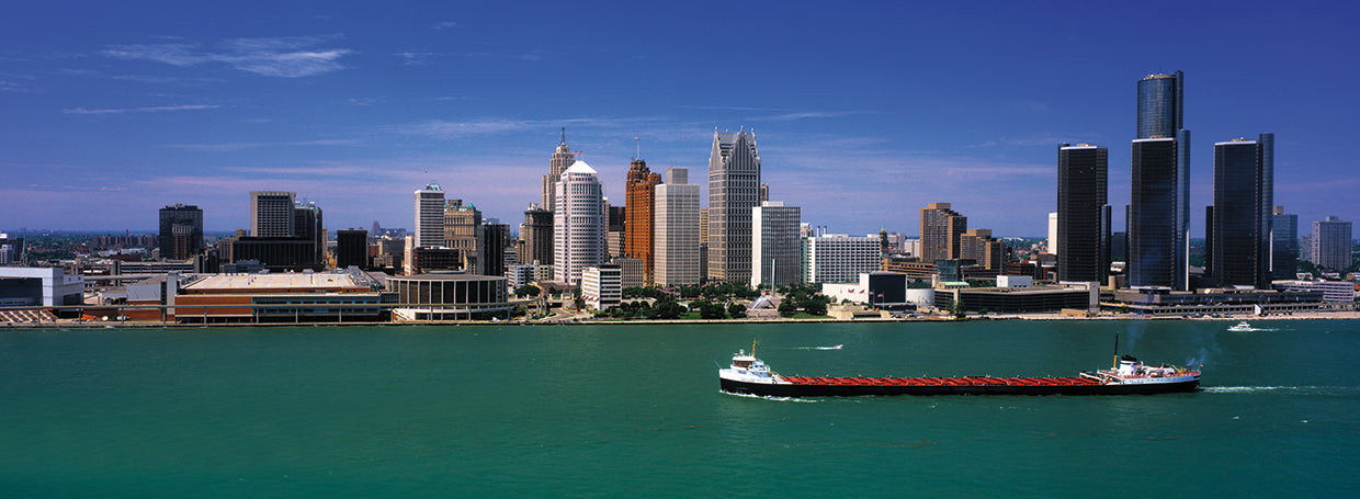 Skyline frente al mar de Detriot Lienzo
