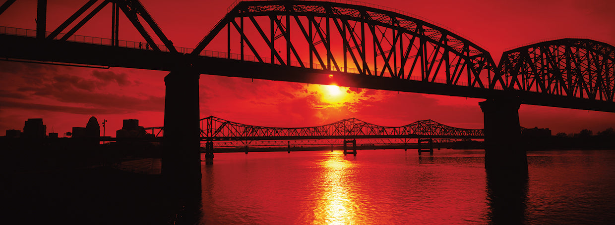 Louisville Bridges at Sunset
