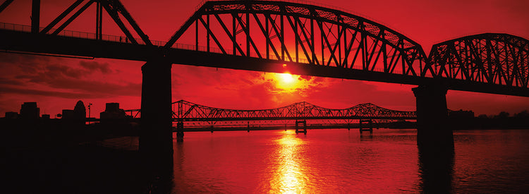 Louisville Bridges at Sunset