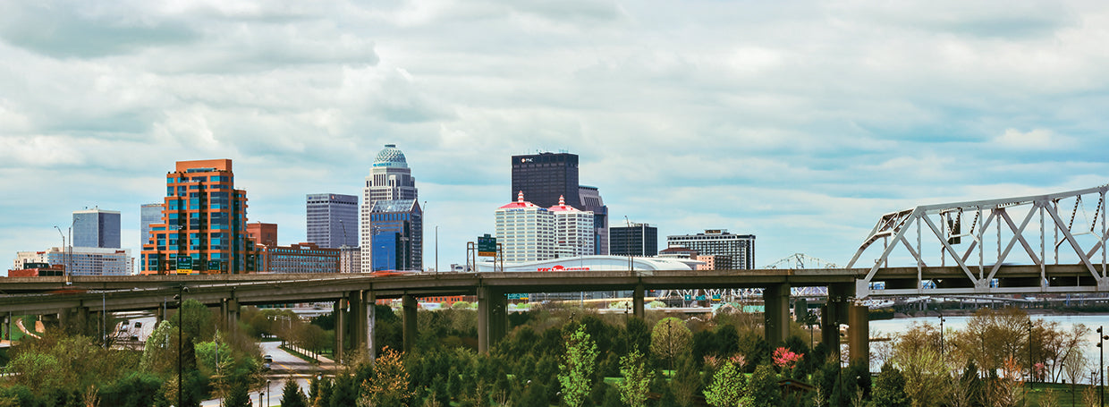 Puente con el horizonte de Louisville Lienzo