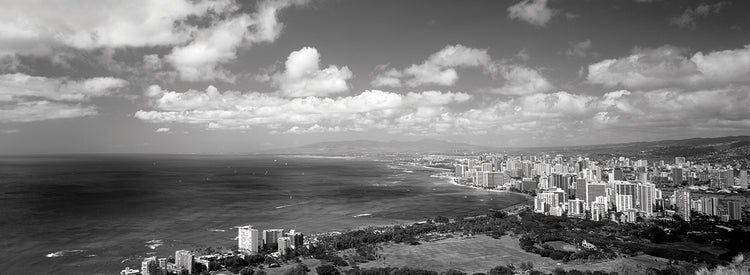 Honolulu Cityscape in Monochrome