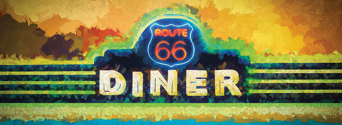 Neon Route 66 Diner Sign
