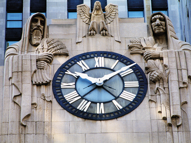 Reloj en el edificio de Chicago Lienzo