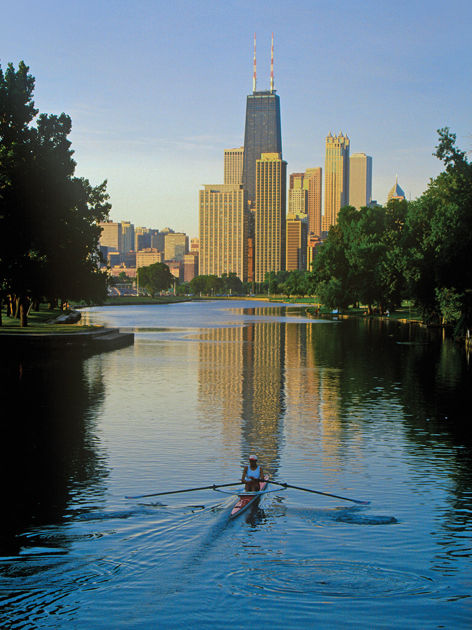 Rower on Chicago River
