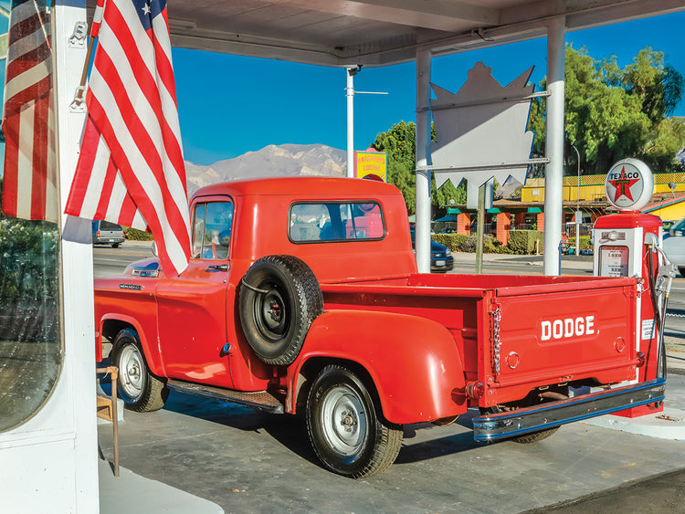 Camioneta Dodge roja vintage Lienzo