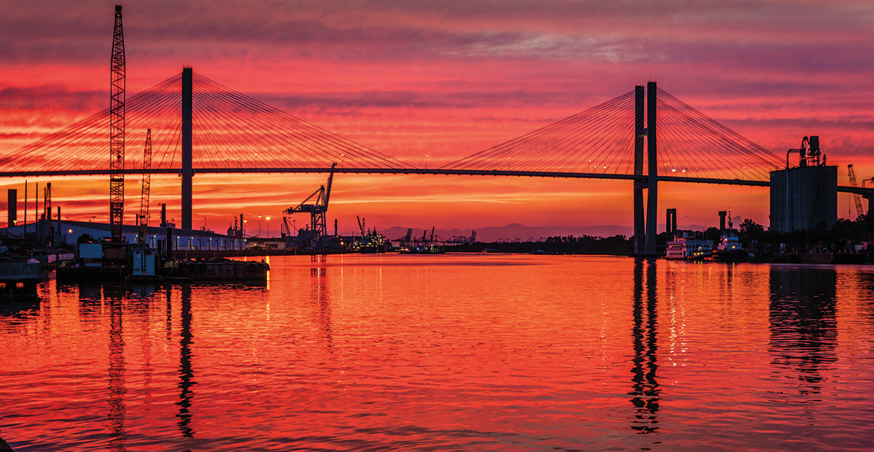 Talmadge Memorial Bridge at Sunset