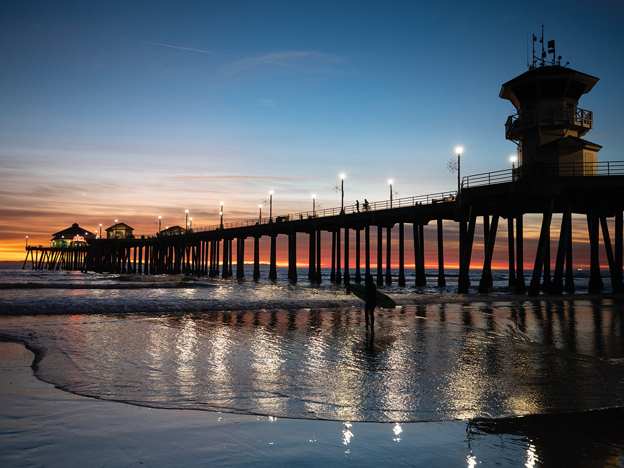Huntington Beach Surfer Silhouette