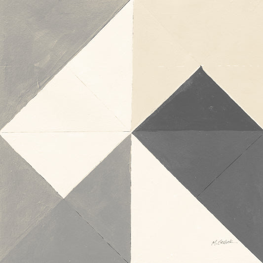Triangles IV Neutral Crop Canvas Print