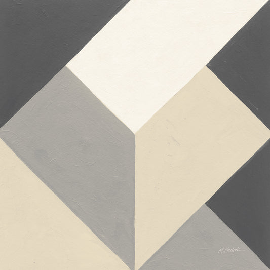 Triangles I Neutral Crop Canvas Print