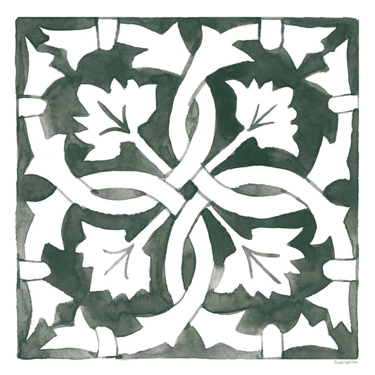 Andalusian Tile III Pine Green Canvas Print